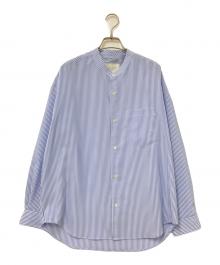 PUBLIC TOKYO（パブリックトウキョウ）の古着「コンフォートリラックスバンドカラーシャツ」｜ホワイト×ブルー