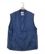 SHIPS anyシップスエニィ）の古着「NOVELTEX リネン ジップ ベスト」｜ネイビー
