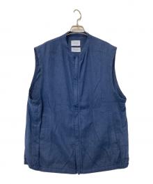 SHIPS any（シップスエニィ）の古着「NOVELTEX リネン ジップ ベスト」｜ネイビー
