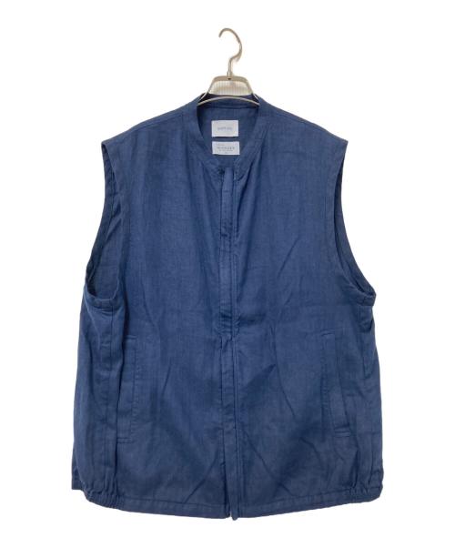 SHIPS any（シップスエニィ）SHIPS any (シップスエニィ) NOVELTEX リネン ジップ ベスト ネイビー サイズ:Lの古着・服飾アイテム