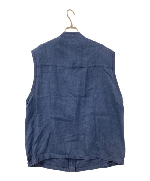 SHIPS any（シップスエニィ）SHIPS any (シップスエニィ) NOVELTEX リネン ジップ ベスト ネイビー サイズ:Lの古着・服飾アイテム