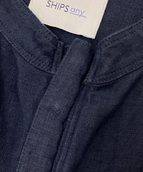 SHIPS any（シップスエニィ）SHIPS any (シップスエニィ) NOVELTEX リネン ジップ ベスト ネイビー サイズ:Lの古着・服飾アイテム