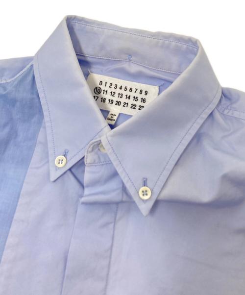 Maison Margiela（メゾンマルジェラ）Maison Margiela (メゾンマルジェラ) パネル切替シャツ ブルー サイズ:44の古着・服飾アイテム