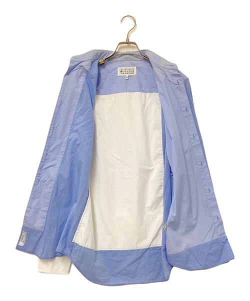 Maison Margiela（メゾンマルジェラ）Maison Margiela (メゾンマルジェラ) パネル切替シャツ ブルー サイズ:44の古着・服飾アイテム