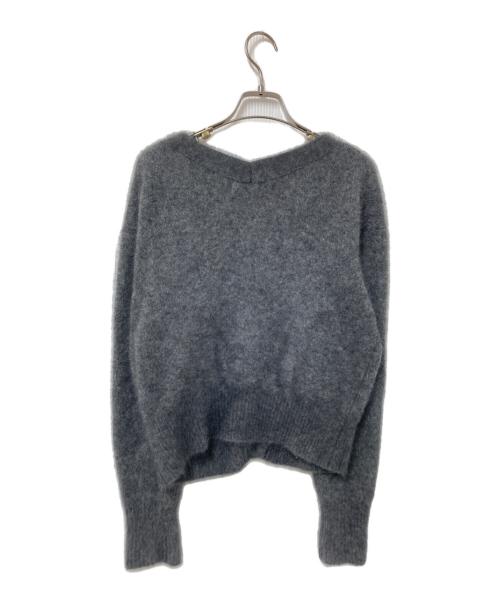 UNTITLED（アンタイトル）UNTITLED (アンタイトル) Vネックショート丈カーディガン グレー サイズ:2の古着・服飾アイテム