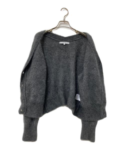 UNTITLED（アンタイトル）UNTITLED (アンタイトル) Vネックショート丈カーディガン グレー サイズ:2の古着・服飾アイテム
