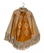 genume leatherジェニュインレザー）の古着「レザーポンチョ」｜ベージュ