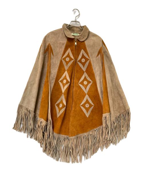 genume leather（ジェニュインレザー）genume leather (ジェニュインレザー) レザーポンチョ ベージュ サイズ:下記参照の古着・服飾アイテム