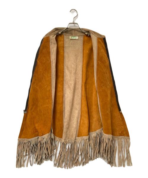 genume leather（ジェニュインレザー）genume leather (ジェニュインレザー) レザーポンチョ ベージュ サイズ:下記参照の古着・服飾アイテム