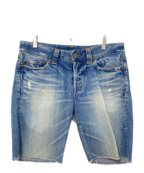 HG（エイチジー）HG (エイチジー) ダメージデニムハーフパンツ インディゴ サイズ:32の古着・服飾アイテム
