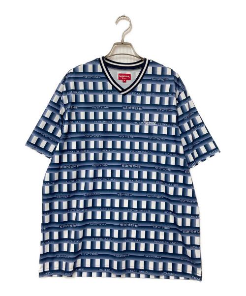 SUPREME（シュプリーム）SUPREME (シュプリーム) Grid Soccer Jersey ネイビー×ホワイト サイズ:Mの古着・服飾アイテム