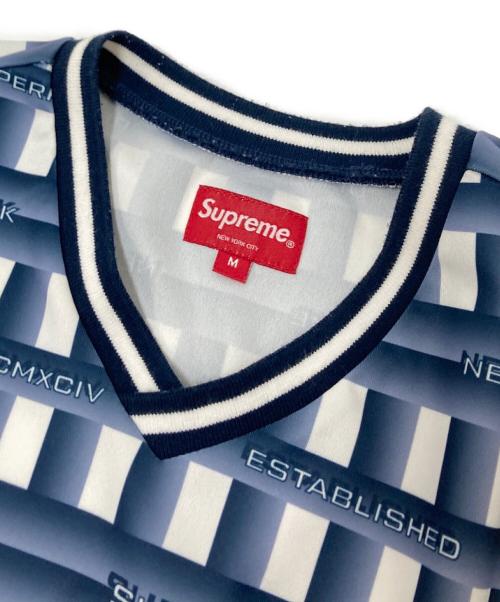 SUPREME（シュプリーム）SUPREME (シュプリーム) Grid Soccer Jersey ネイビー×ホワイト サイズ:Mの古着・服飾アイテム