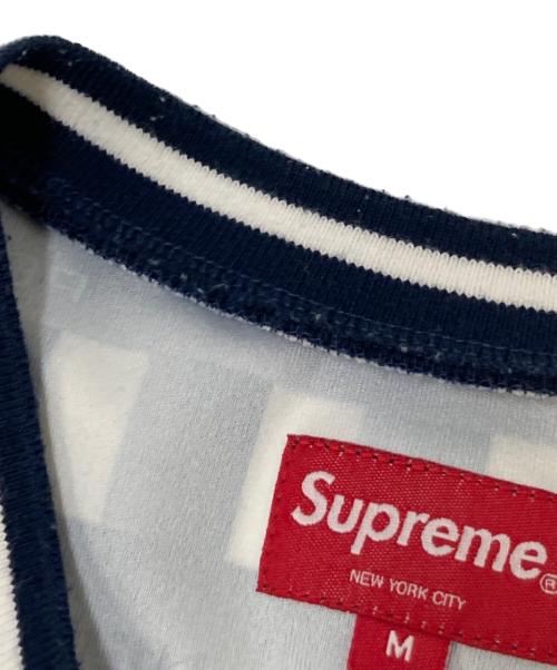 SUPREME（シュプリーム）SUPREME (シュプリーム) Grid Soccer Jersey ネイビー×ホワイト サイズ:Mの古着・服飾アイテム