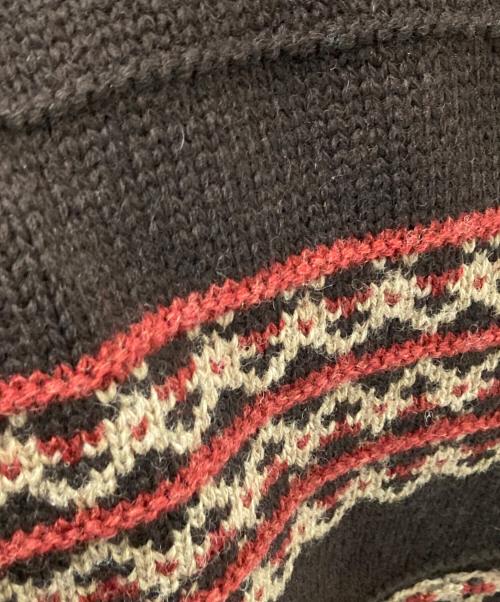 COMME des GARCONS JUNYA WATANABE MAN（コム デ ギャルソン ジュンヤ ワタナベ マン）COMME des GARCONS JUNYA WATANABE MAN (コム デ ギャルソン ジュンヤ ワタナベ マン) Lewis Leathers (ルイスレザース) ニットダブルライダースジャケット ブラウン×レッド サイズ:Mの古着・服飾アイテム