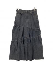 FREAK'S STORE×Something（フリークスストア×サムシング）の古着「別注 Asymmetry Tiered Skirt」｜ブラック