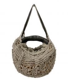 ebagos（エバゴス）の古着「レースカゴバッグ」｜グレー×ブラウン