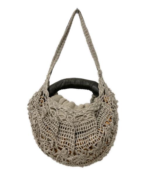 ebagos（エバゴス）ebagos (エバゴス) レースカゴバッグ グレー×ブラウンの古着・服飾アイテム