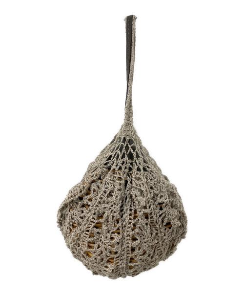 ebagos（エバゴス）ebagos (エバゴス) レースカゴバッグ グレー×ブラウンの古着・服飾アイテム