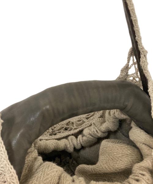 ebagos（エバゴス）ebagos (エバゴス) レースカゴバッグ グレー×ブラウンの古着・服飾アイテム