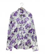 TORNADO MARTトルネードマート）の古着「総柄シャツ」｜グレー×パープル
