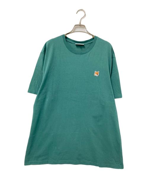maison kitsune（メゾンキツネ）maison kitsune (メゾンキツネ) フォックスヘッドロゴTシャツ グリーン サイズ:XLの古着・服飾アイテム