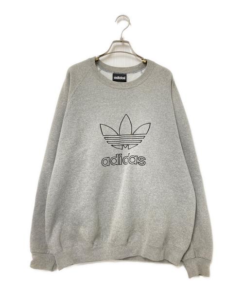 adidas（アディダス）adidas (アディダス) 刺繍ロゴスウェット グレー サイズ:Mの古着・服飾アイテム