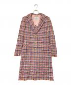 ETROエトロ）の古着「金釦ツイードコート」｜ピンク