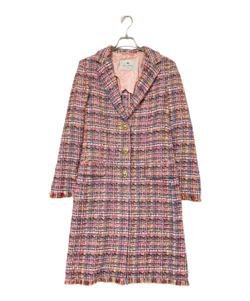ETRO（エトロ）ETRO (エトロ) 金釦ツイードコート ピンク サイズ:40の古着・服飾アイテム