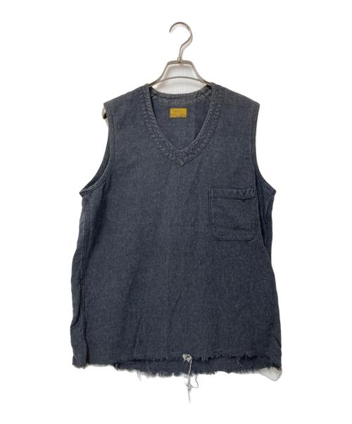 BROWN by 2-tacs（ブラウンバイツータックス）BROWN by 2-tacs (ブラウンバイツータックス) リネンシルク混ベスト グレー サイズ:下記参照の古着・服飾アイテム