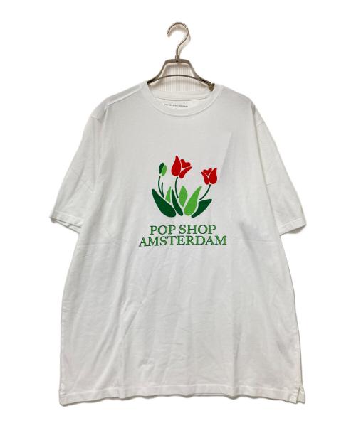 POP TRADING COMPANY（ポップトレーディングカンパニー）POP TRADING COMPANY (ポップトレーディングカンパニー) フラワープリントTシャツ ホワイト サイズ:Lの古着・服飾アイテム