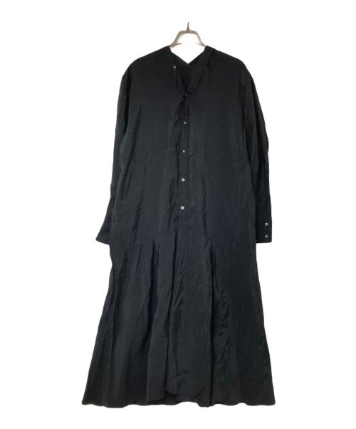 BEARDSLEY（ビアズリー）BEARDSLEY (ビアズリー) カラーレスシャツワンピース ブラック サイズ:Fの古着・服飾アイテム