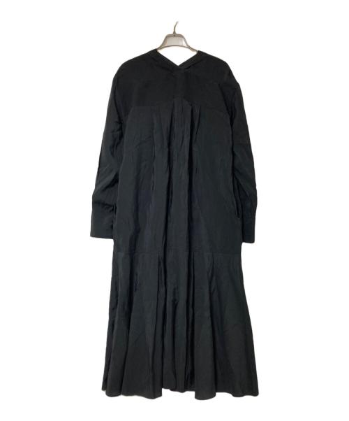 BEARDSLEY（ビアズリー）BEARDSLEY (ビアズリー) カラーレスシャツワンピース ブラック サイズ:Fの古着・服飾アイテム