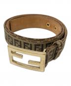 FENDIフェンディ）の古着「FFロゴベルト」｜ブラウン×ベージュ