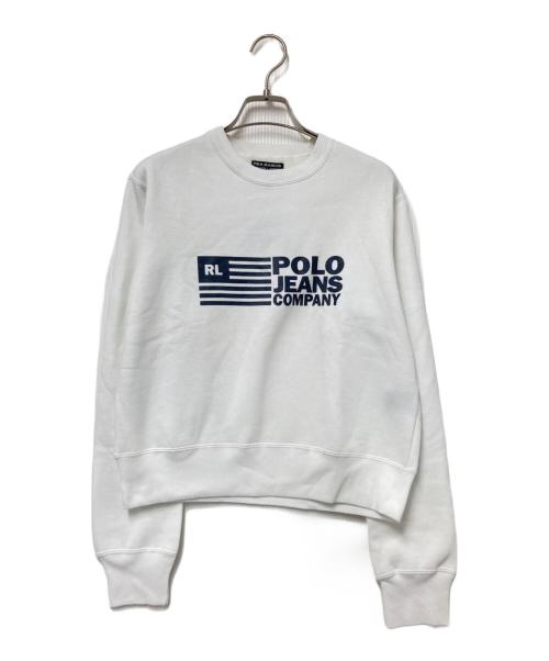 POLO JEANS CO.（ポロジーンズカンパニー）POLO JEANS CO. (ポロジーンズカンパニー) クルーネックスウェット ホワイト サイズ:Sの古着・服飾アイテム