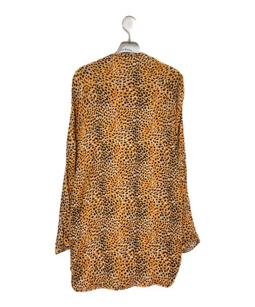 GANNI（ガニー）GANNI (ガニー) レオパードチュニックシャツ ブラック×オレンジ サイズ:32の古着・服飾アイテム