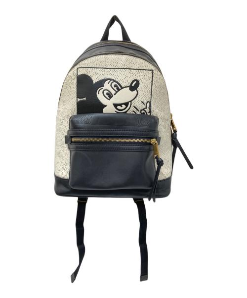 COACH（コーチ）COACH (コーチ) Keith Haring (キースヘリング) DISNEY (ディズニー) コラボリュック ホワイト×ブラック サイズ:下記参照の古着・服飾アイテム