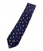 BVLGARIブルガリ）の古着「アニマル柄ネクタイ」｜ネイビー