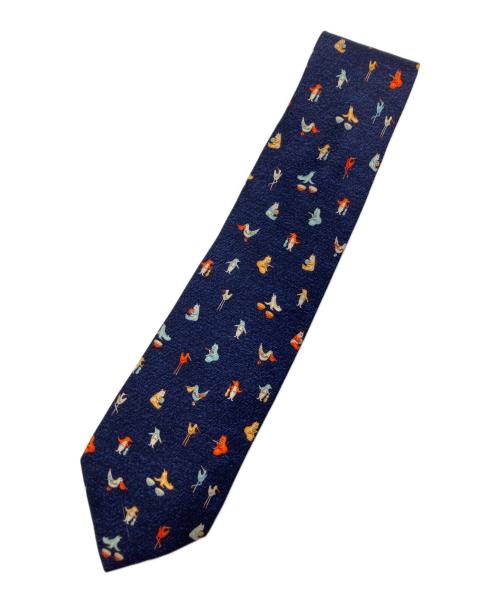 BVLGARI（ブルガリ）BVLGARI (ブルガリ) アニマル柄ネクタイ ネイビー サイズ:下記参照の古着・服飾アイテム
