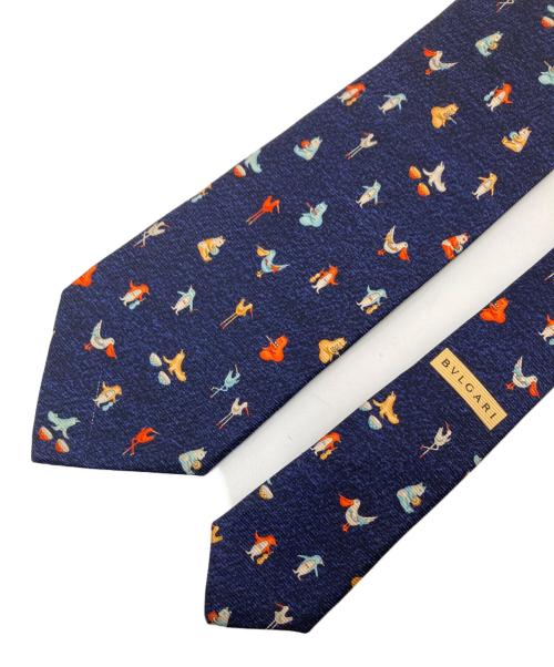 BVLGARI（ブルガリ）BVLGARI (ブルガリ) アニマル柄ネクタイ ネイビー サイズ:下記参照の古着・服飾アイテム