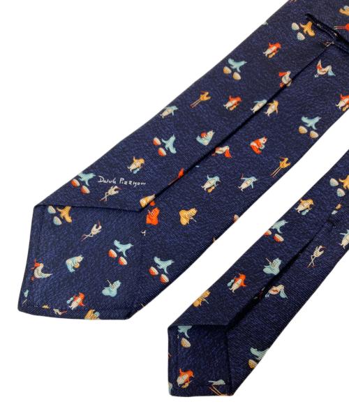 BVLGARI（ブルガリ）BVLGARI (ブルガリ) アニマル柄ネクタイ ネイビー サイズ:下記参照の古着・服飾アイテム
