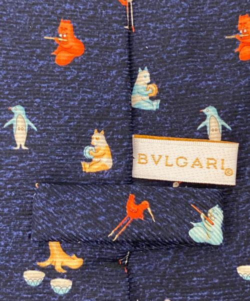 BVLGARI（ブルガリ）BVLGARI (ブルガリ) アニマル柄ネクタイ ネイビー サイズ:下記参照の古着・服飾アイテム