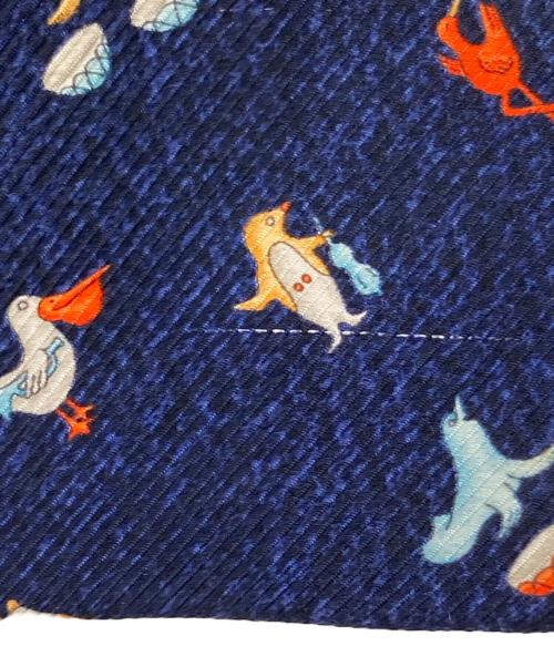 BVLGARI（ブルガリ）BVLGARI (ブルガリ) アニマル柄ネクタイ ネイビー サイズ:下記参照の古着・服飾アイテム