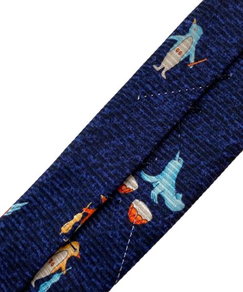 BVLGARI（ブルガリ）BVLGARI (ブルガリ) アニマル柄ネクタイ ネイビー サイズ:下記参照の古着・服飾アイテム