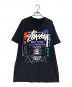 stussyステューシー）の古着「プリントTシャツ」｜ブラック