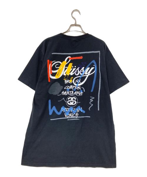 stussy（ステューシー）stussy (ステューシー) プリントTシャツ ブラック サイズ:Lの古着・服飾アイテム