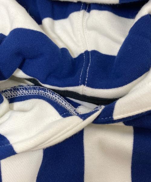 LACOSTE LIVE（ラコステライブ）LACOSTE LIVE (ラコステライブ) ストライプロゴパーカー ホワイト×ブルー サイズ:Mの古着・服飾アイテム