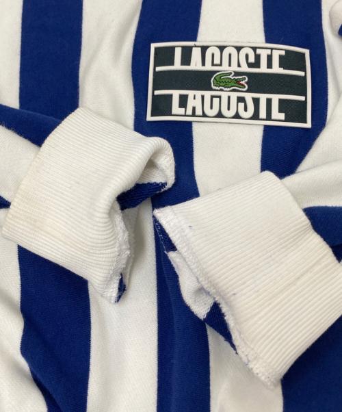 LACOSTE LIVE（ラコステライブ）LACOSTE LIVE (ラコステライブ) ストライプロゴパーカー ホワイト×ブルー サイズ:Mの古着・服飾アイテム