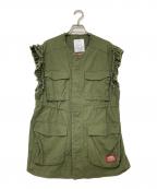coen×KHAKI JUNGLEコーエン×カーキジャングル）の古着「別注フリルベスト」｜オリーブ