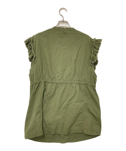 coen（コーエン）coen (コーエン) KHAKI JUNGLE (カーキジャングル) 別注フリルベスト オリーブ サイズ:Fの古着・服飾アイテム