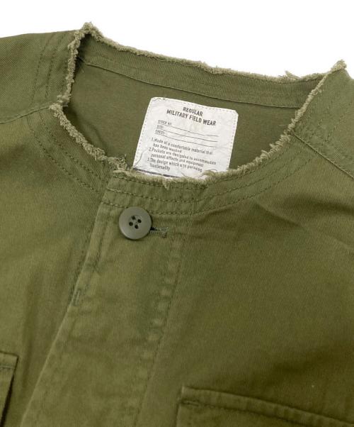 coen（コーエン）coen (コーエン) KHAKI JUNGLE (カーキジャングル) 別注フリルベスト オリーブ サイズ:Fの古着・服飾アイテム